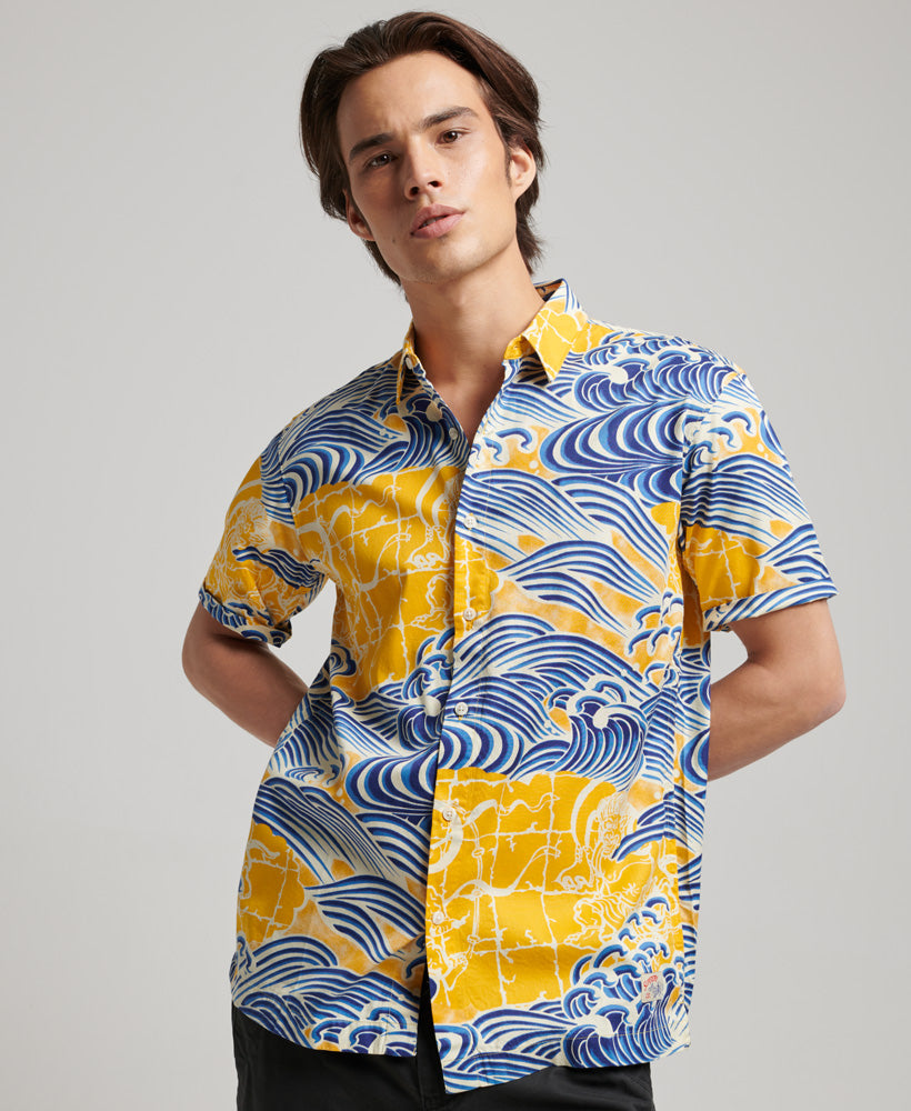 Short Sleeve Hawaiian Shirt - Yellow
