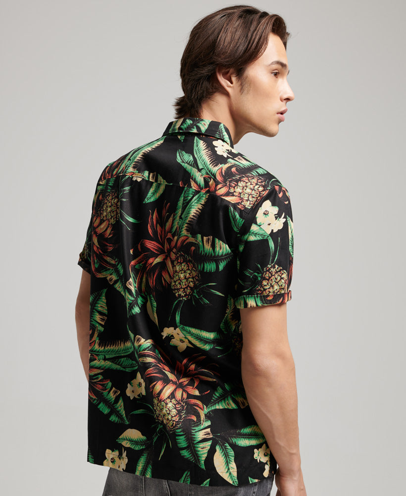 Short Sleeve Hawaiian Shirt - Black