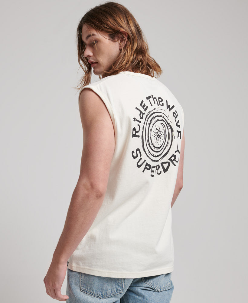 Vintage Tribal Surf Vest Top - Cream