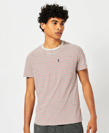 Organic Cotton Vintage Stripe T-Shirt - Preppy Red Stripe