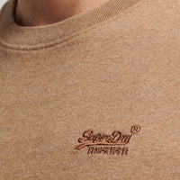 Organic Cotton Vintage Logo Embroidered T-Shirt - Buck Tan Marl