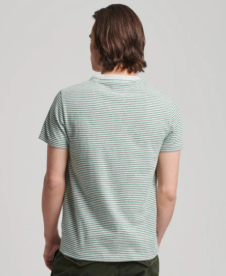 Organic Cotton Vintage Stripe T-Shirt - Preppy Green Stripe