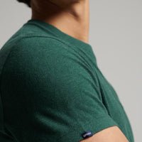 Organic Cotton Vintage Logo Embroidered T-Shirt - Buck Green Marl