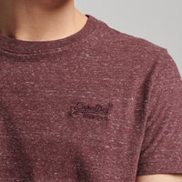 Organic Cotton Vintage Logo Embroidered T-Shirt - Burgundy Heather