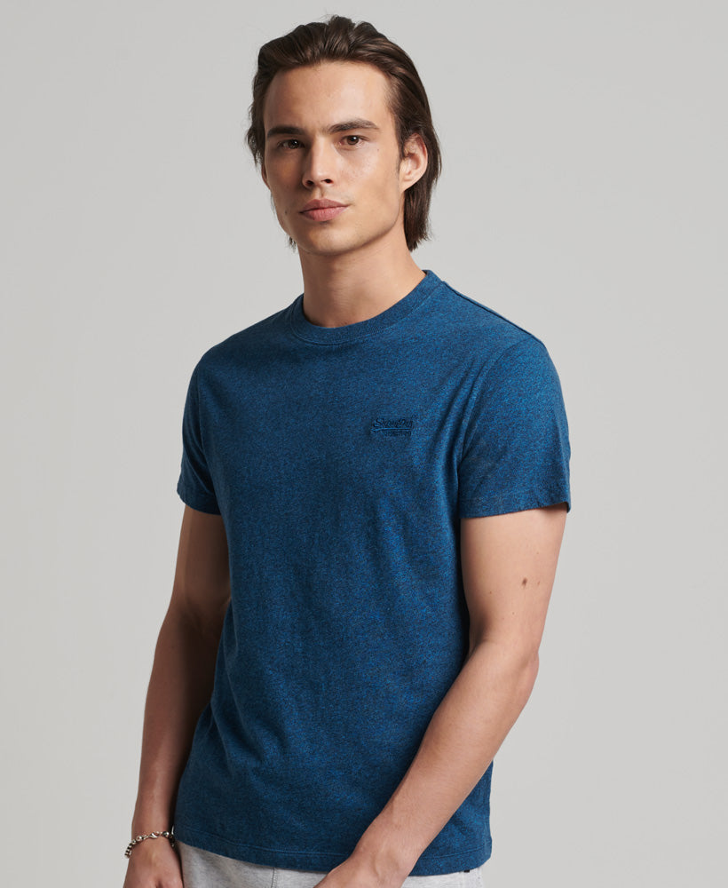 Organic Cotton Vintage Logo Embroidered T-Shirt - Charred Teal Grit