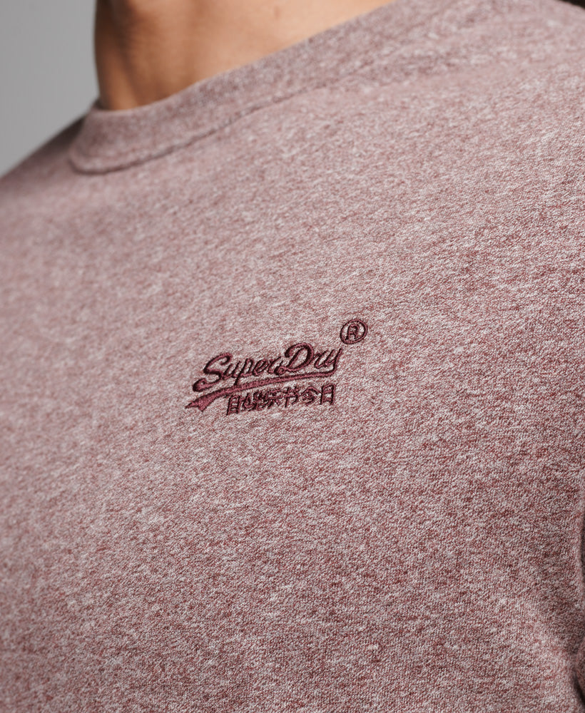 Organic Cotton Vintage Logo Embroidered T-Shirt - Tois Burgundy Grit