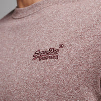 Organic Cotton Vintage Logo Embroidered T-Shirt - Tois Burgundy Grit