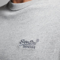 Organic Cotton Vintage Logo Embroidered T-Shirt - Pumice Stone Marl