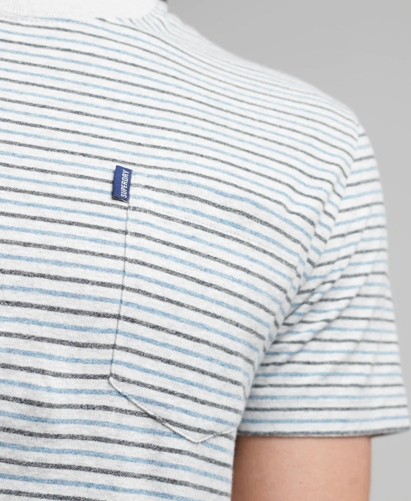 Organic Cotton Vintage Stripe T-Shirt - Preppy Blue Stripe