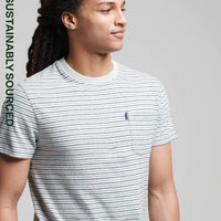 Organic Cotton Vintage Stripe T-Shirt - Preppy Blue Stripe