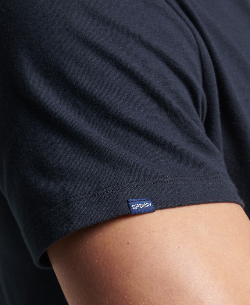 Organic Cotton Vintage Logo Embroidered T-Shirt - Eclipse Navy Navy