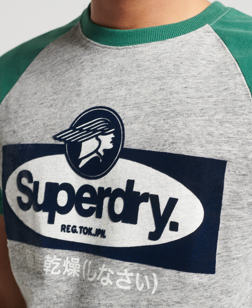 Core Logo Graphic Raglan T-Shirt - Athletic Grey Marl