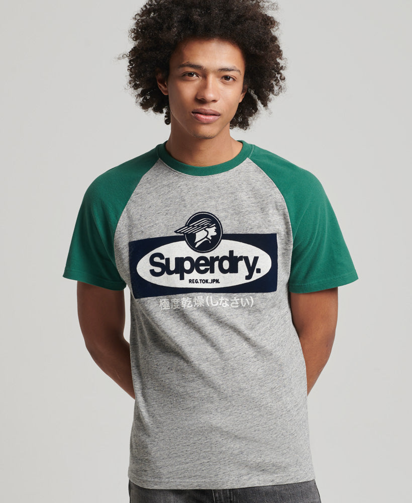 Core Logo Graphic Raglan T-Shirt - Athletic Grey Marl