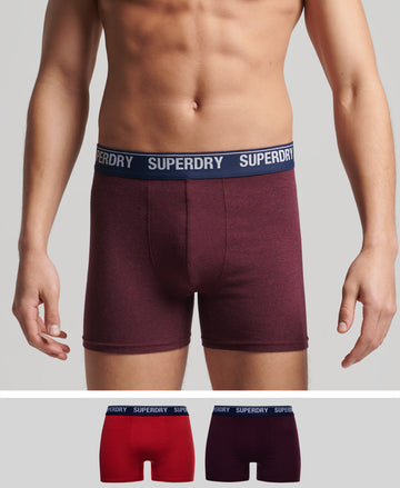 Organic Cotton Boxer Double Pack - Burgundy - Red