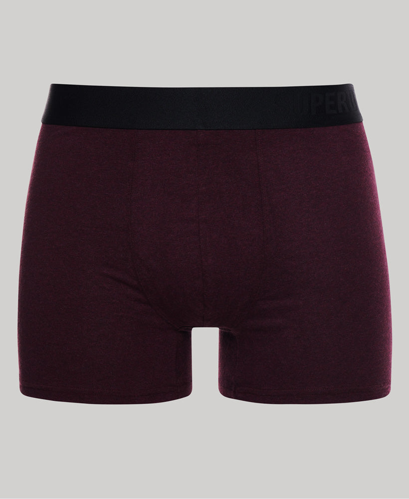 Organic Cotton Offset Boxer Double Pack - Navy - Burgundy