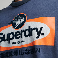 Core Logo Graphic Ringer T-Shirt - Navy Marl