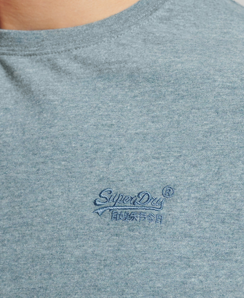 Organic Cotton Vintage Logo Embroidered T-Shirt - Desert Sky Blue Grit