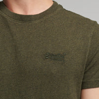 Organic Cotton Vintage Logo Embroidered T-Shirt - Winter Khaki Grit