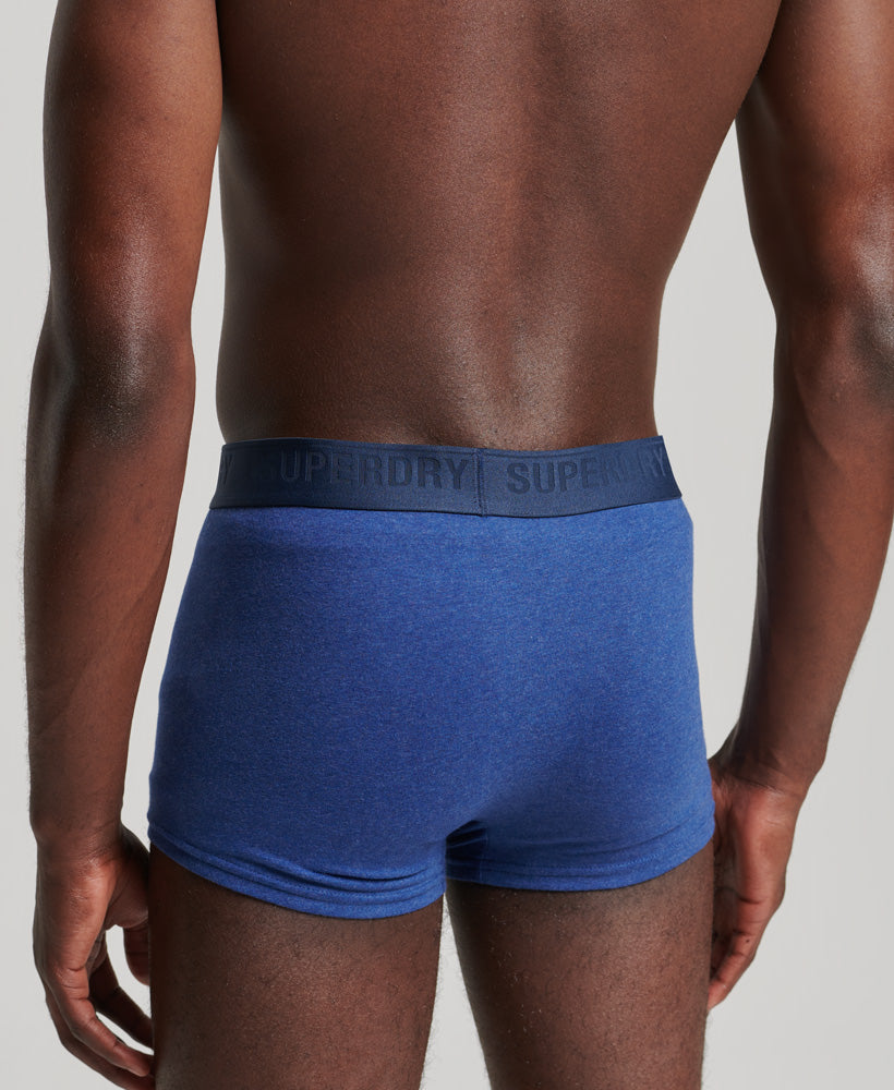 Organic Cotton Trunk Multi Double Pack - Bright Blue - Navy Marl