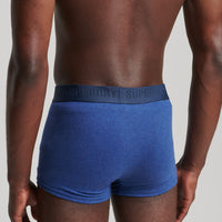 Organic Cotton Trunk Multi Double Pack - Bright Blue - Navy Marl