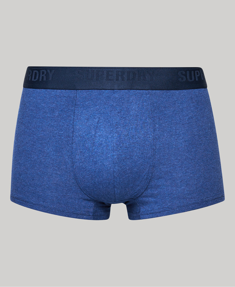 Organic Cotton Trunk Multi Double Pack - Bright Blue - Navy Marl