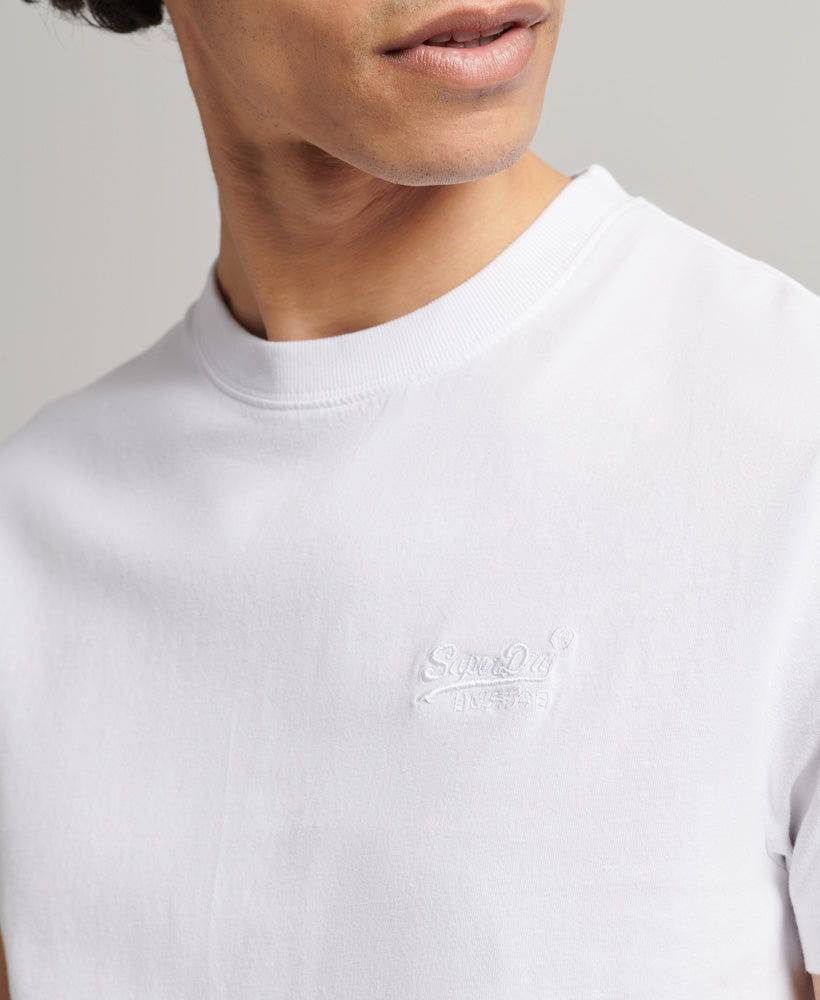 Organic Cotton Vintage Logo Embroidered T-Shirt - Optic/Optic