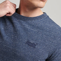 Organic Cotton Vintage Logo Embroidered T-Shirt - Navy