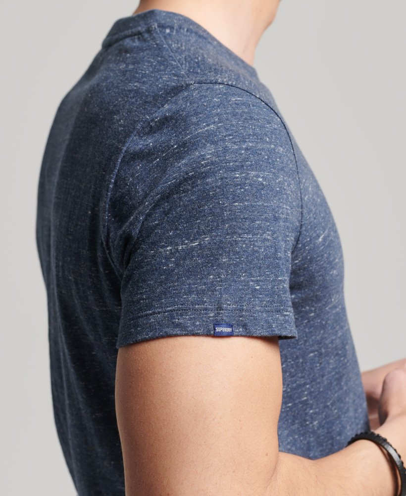 Organic Cotton Vintage Logo Embroidered T-Shirt - Navy