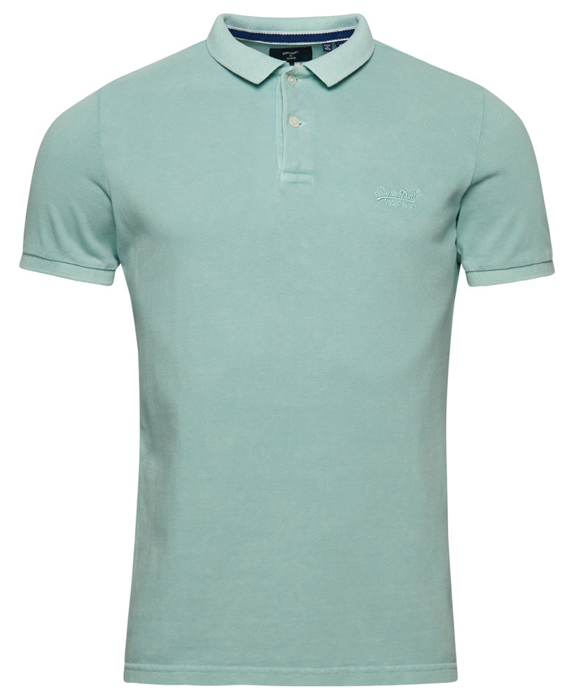 Organic Cotton Vintage Destroy Polo Shirt - Green
