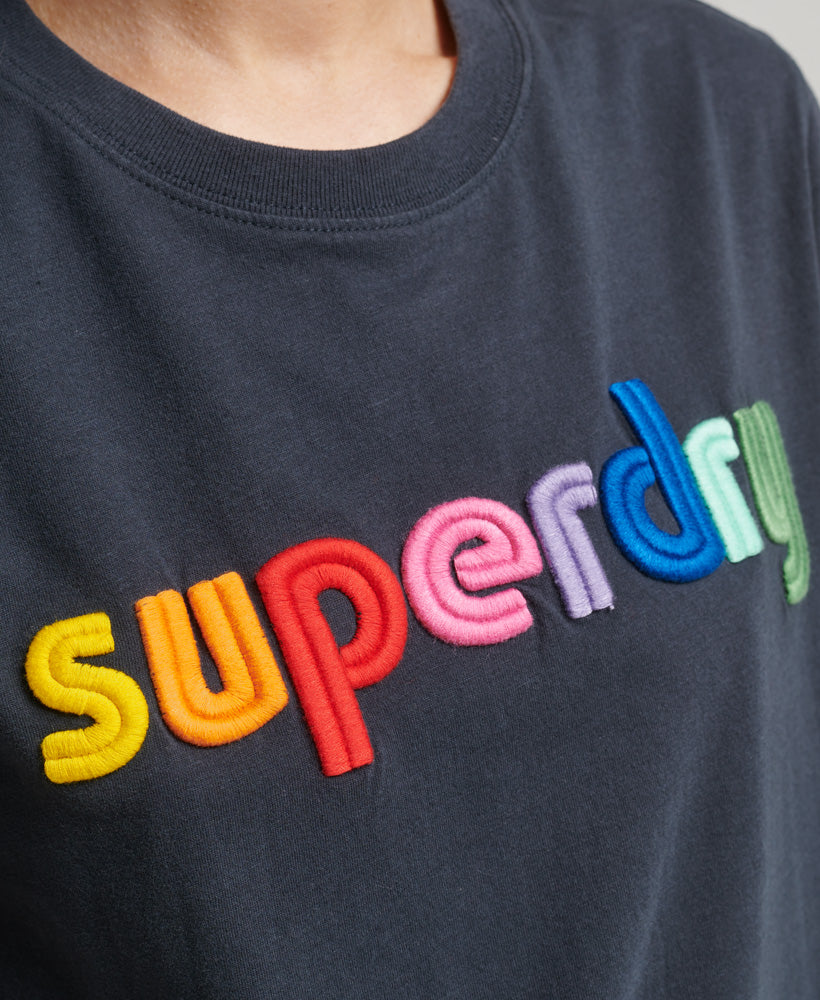 Vintage Core Logo Rainbow T-Shirt - Dark Navy