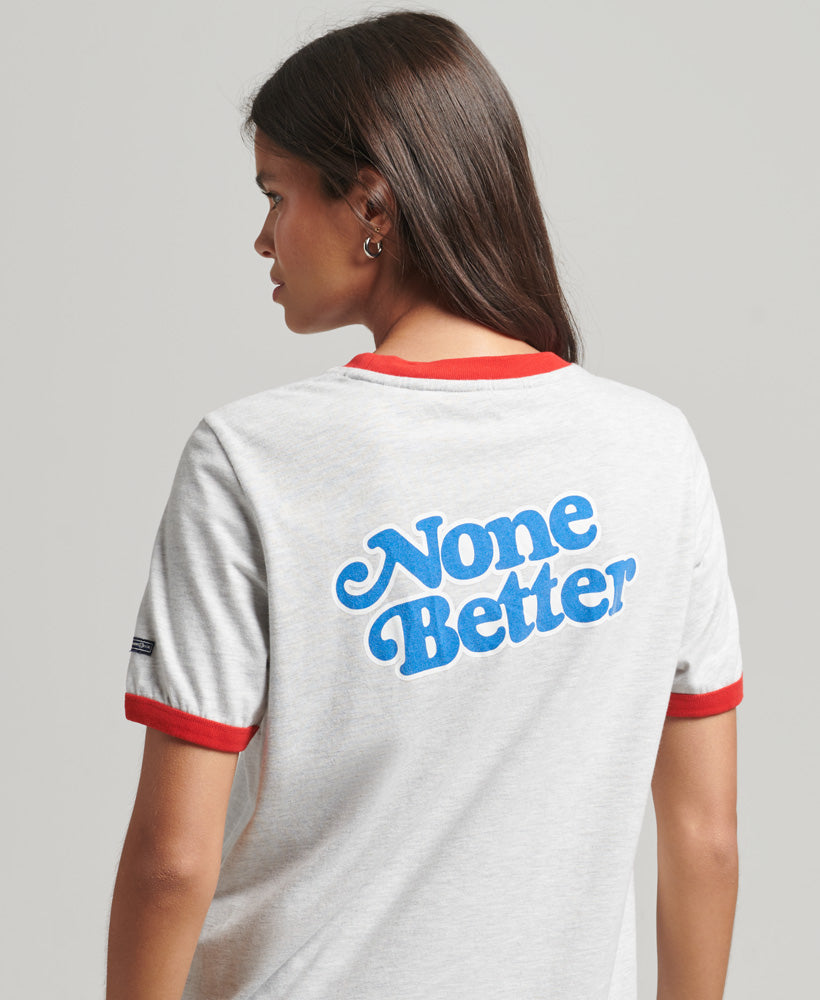Cooper Nostalgia T-Shirt - Grey Marl-Flare Red