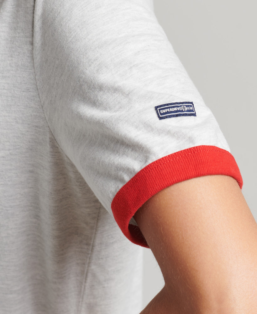 Cooper Nostalgia T-Shirt - Grey Marl-Flare Red