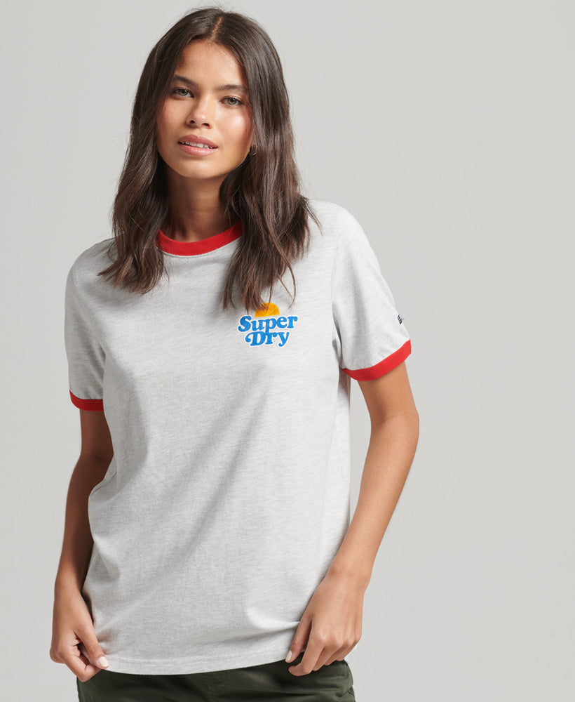 Cooper Nostalgia T-Shirt - Grey Marl-Flare Red