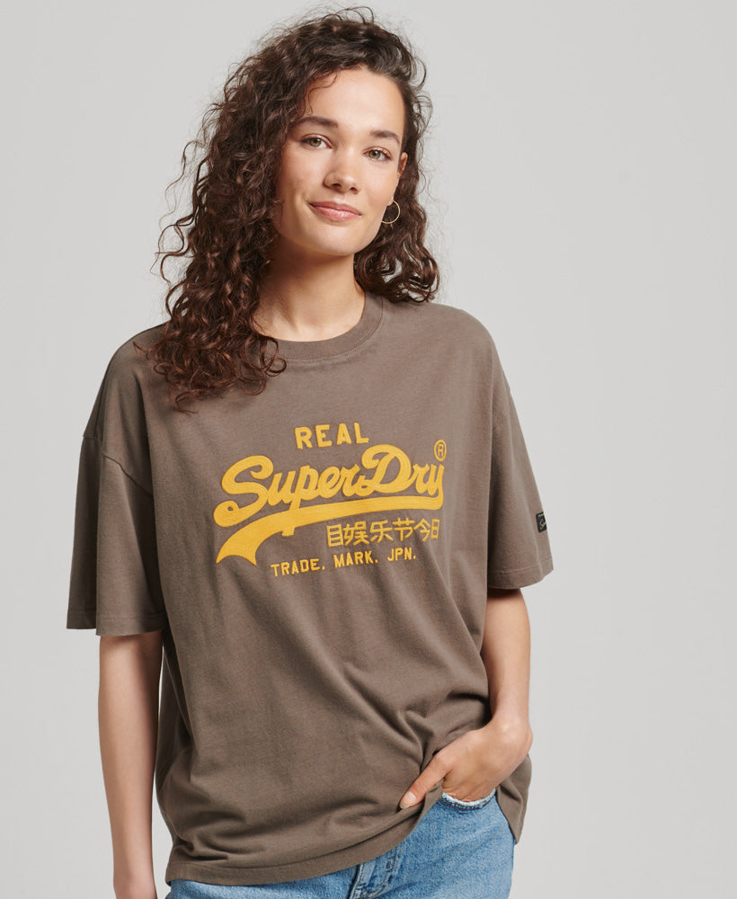 Vintage Logo Box Fit T-Shirt - Dark Khaki
