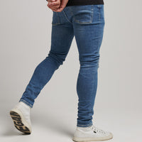 Organic Cotton Skinny Jeans - Stanton Bright Blue Rip