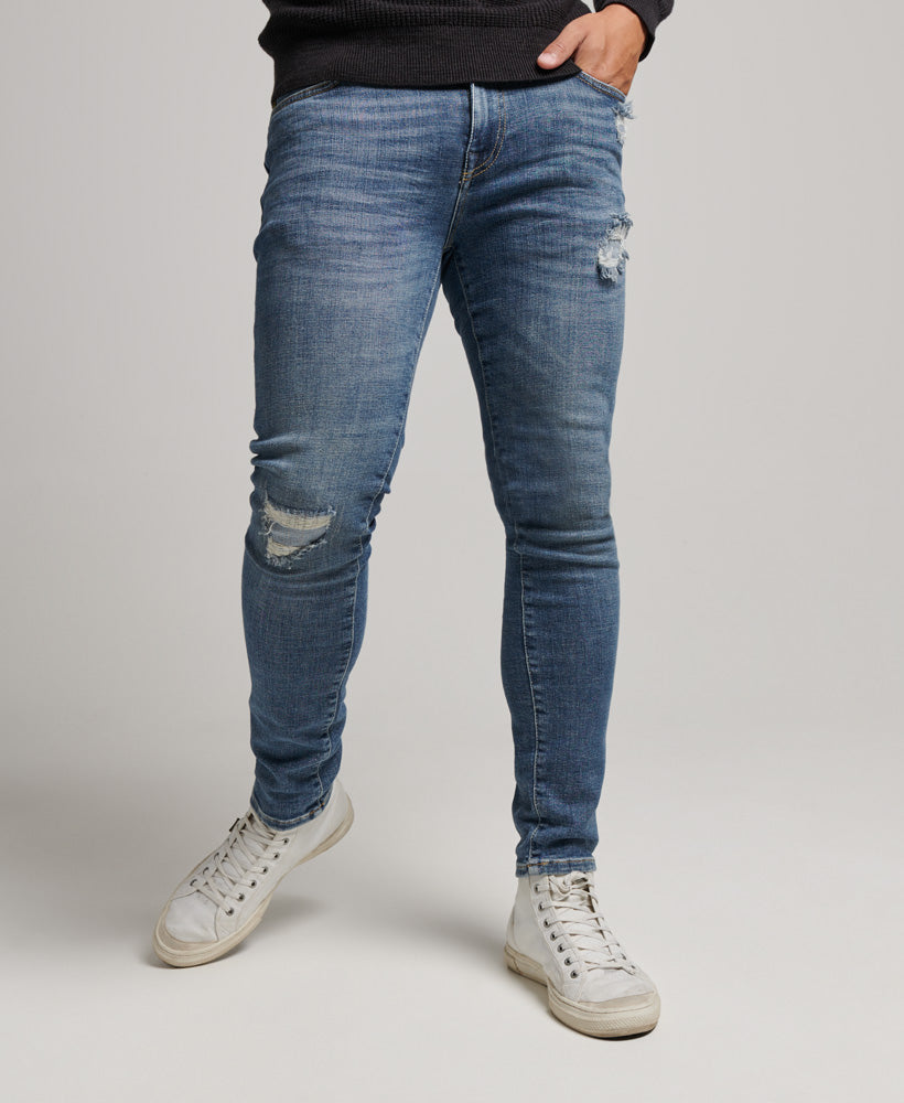 Organic Cotton Skinny Jeans - Stanton Bright Blue Rip