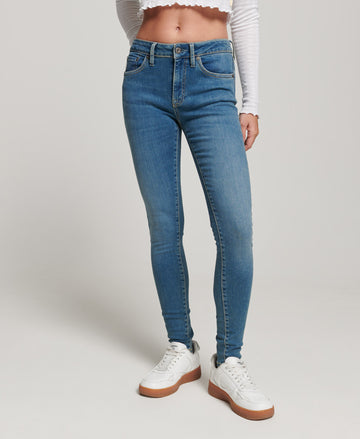 Organic Cotton Vintage Mid Rise Skinny Jeans - Salem Mid Blue