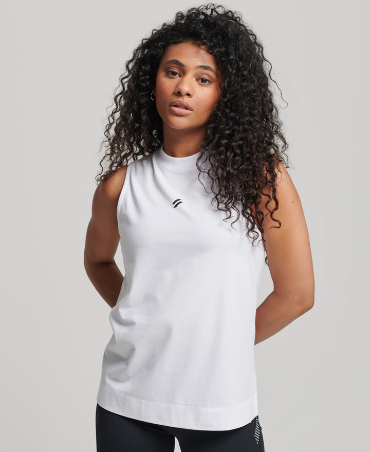 Women's Train Longline Mock Neck Tank Top - Black – Superdry Malaysia