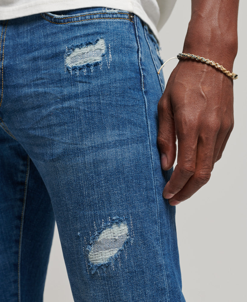 Organic Cotton Slim Jeans - Stanton Bright Blue Rip
