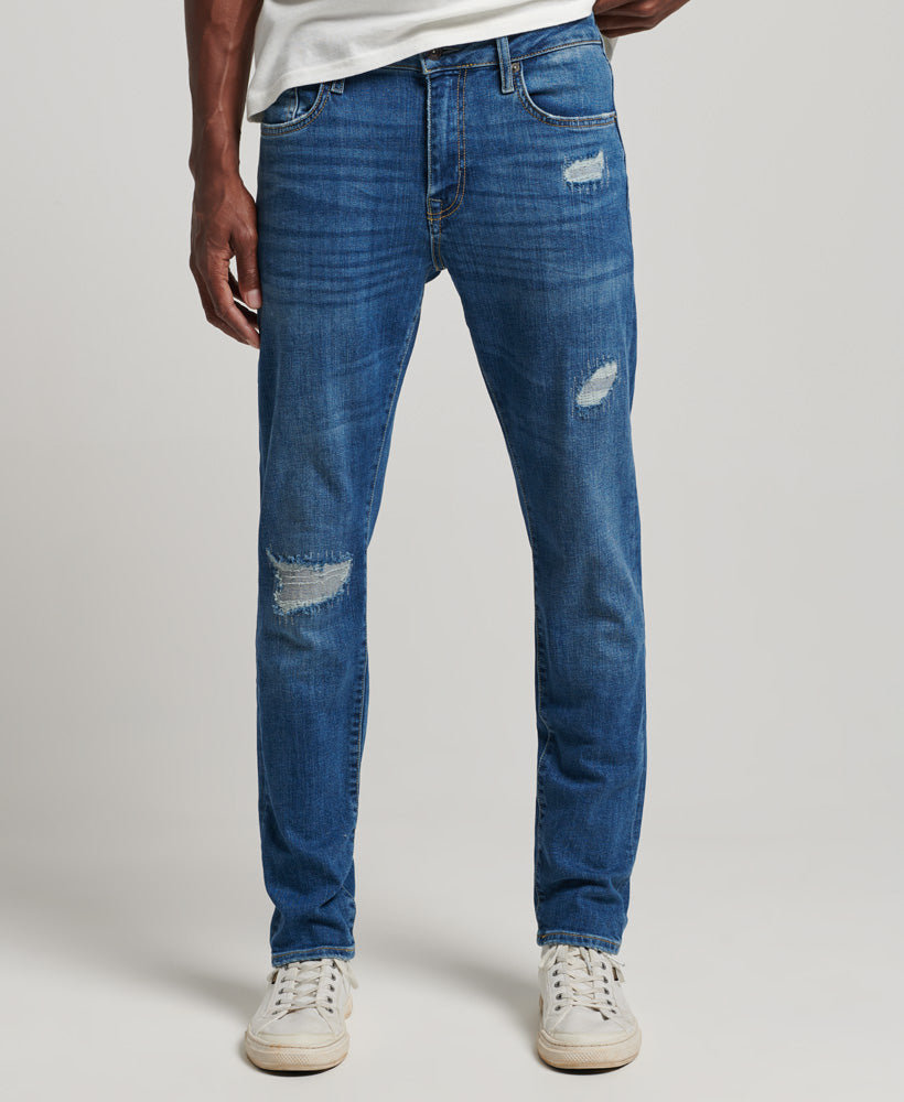 Organic Cotton Slim Jeans - Stanton Bright Blue Rip