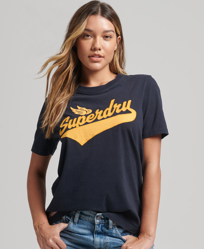 Script Style College T-Shirt - Eclipse Navy