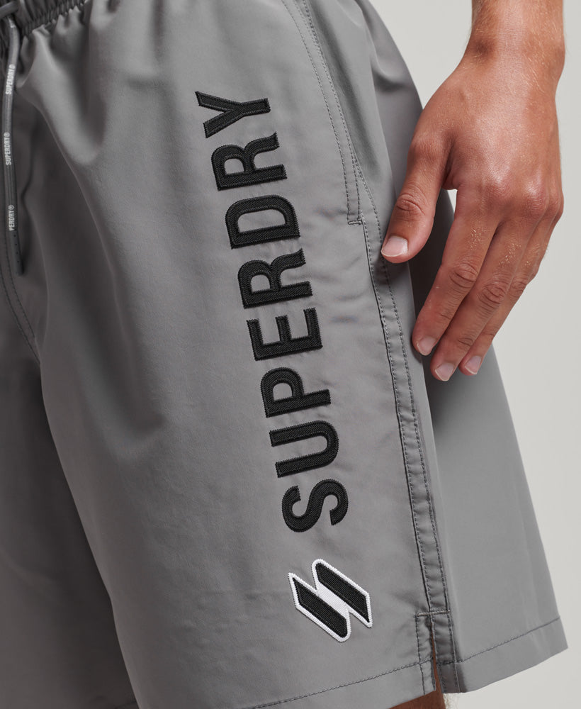 Applique 19 Inch Swimshorts - Mid Grey