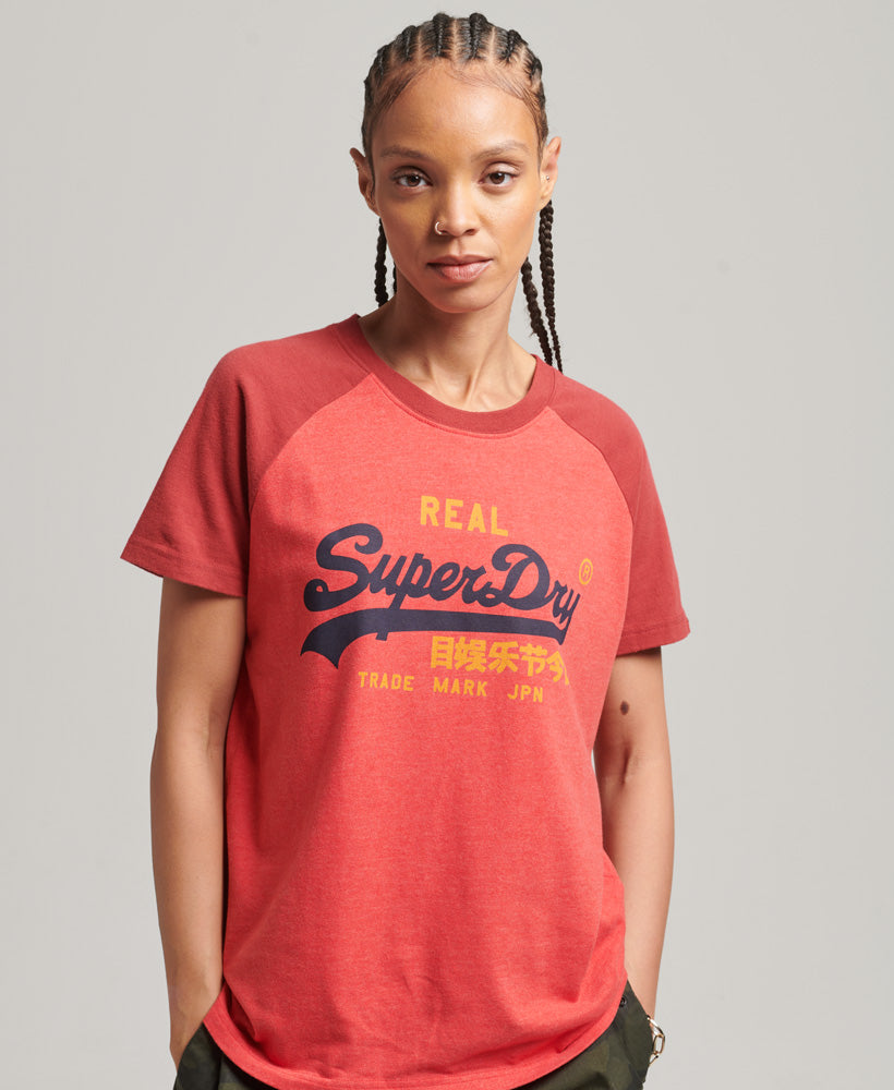 Vintage Logo Heritage T-Shirt - Papaya Red Marl-Brick Red