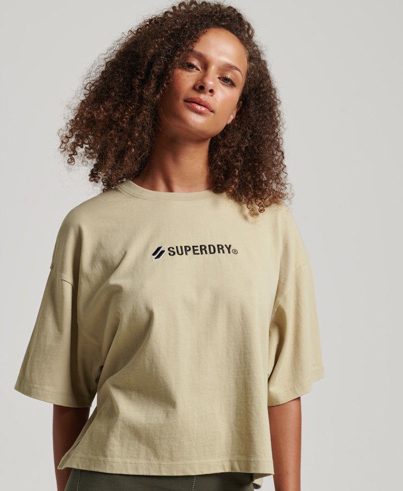 Sport Logo Oversized Boxy T-Shirt - Explorer Sand