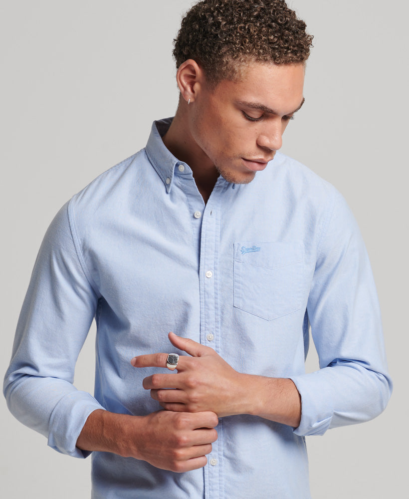 Organic Cotton Vintage Oxford Shirt - Classic Blue