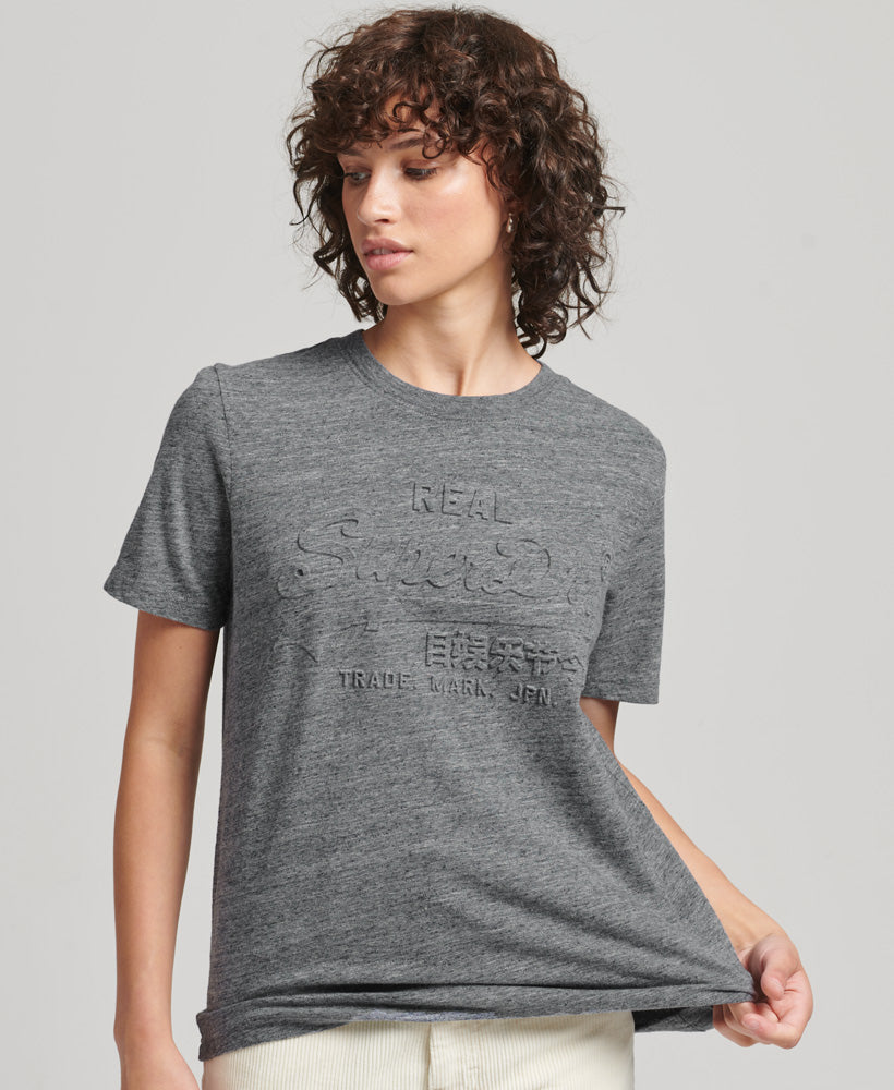 Vintage Logo Embossed T-Shirt - Creek Blue Grit Grindle