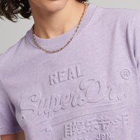 Vintage Logo Embossed T-Shirt - Pale Lilac Marl