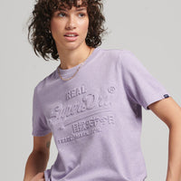 Vintage Logo Embossed T-Shirt - Pale Lilac Marl