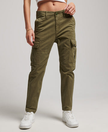 Organic Cotton Slim Cargo Pants - Green