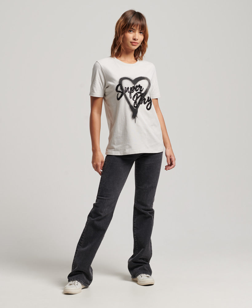 Vintage Embellished T-Shirt - Light Grey